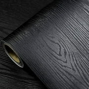 Black Wood Wallpaper - Peel and Stick Wallpaper Wood – Black Wood Self-Adhesive \u0026 Removable Wallpaper for Countertop Furniture Kitchen Wall, Realistic Wood Sensation, Easy to Clean, 15.7” ×197”